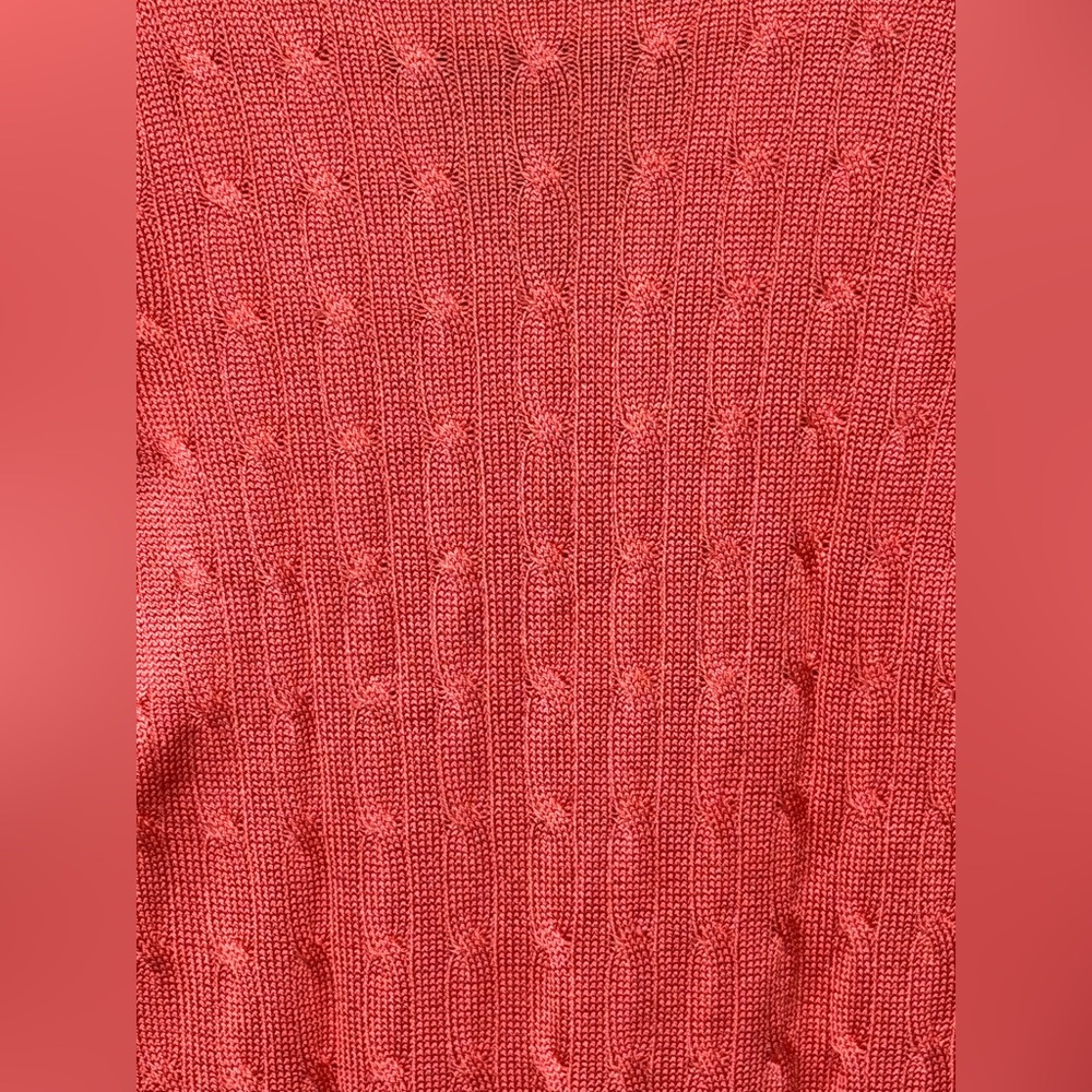 Ralph Lauren Black Label Silk Cable Knit V-neck Cardigan - Picture 6 of 6